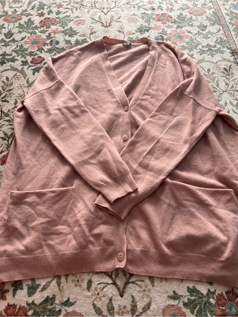 COS 100% Wool Pink Cardigan Medium